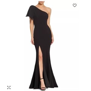 Dress the Population Georgina One Shoulder Maxi Dress Black L NWT